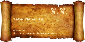 Máté Mabella névjegykártya